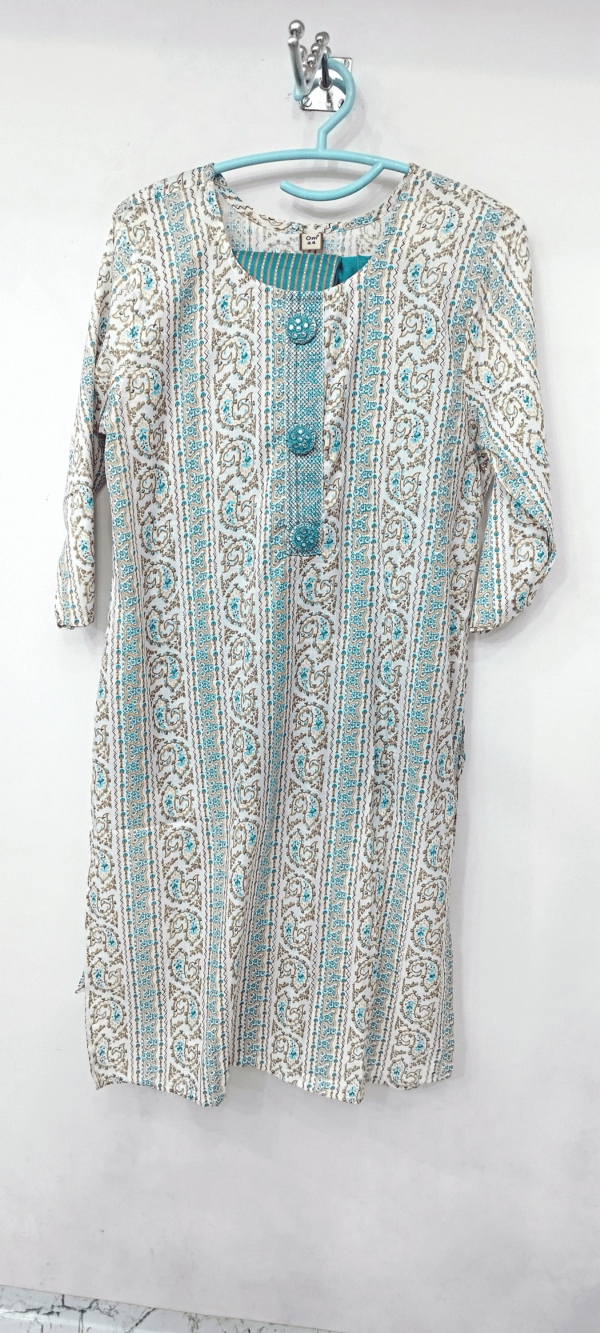 Printed Cotton Kurti with Button Detailing