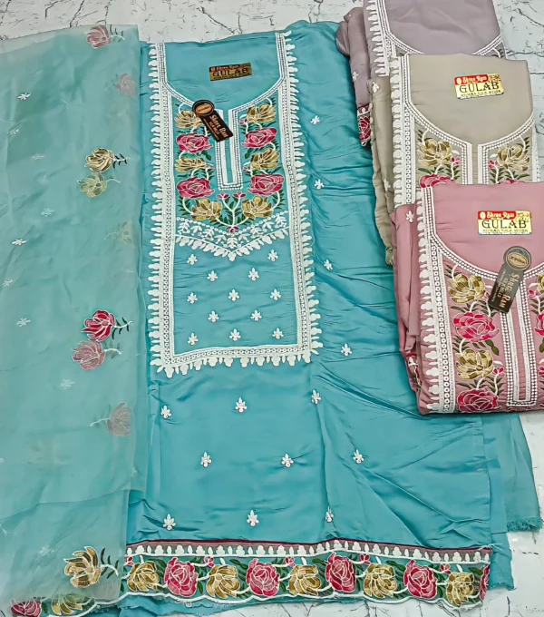 Embroidered Cotton Suit