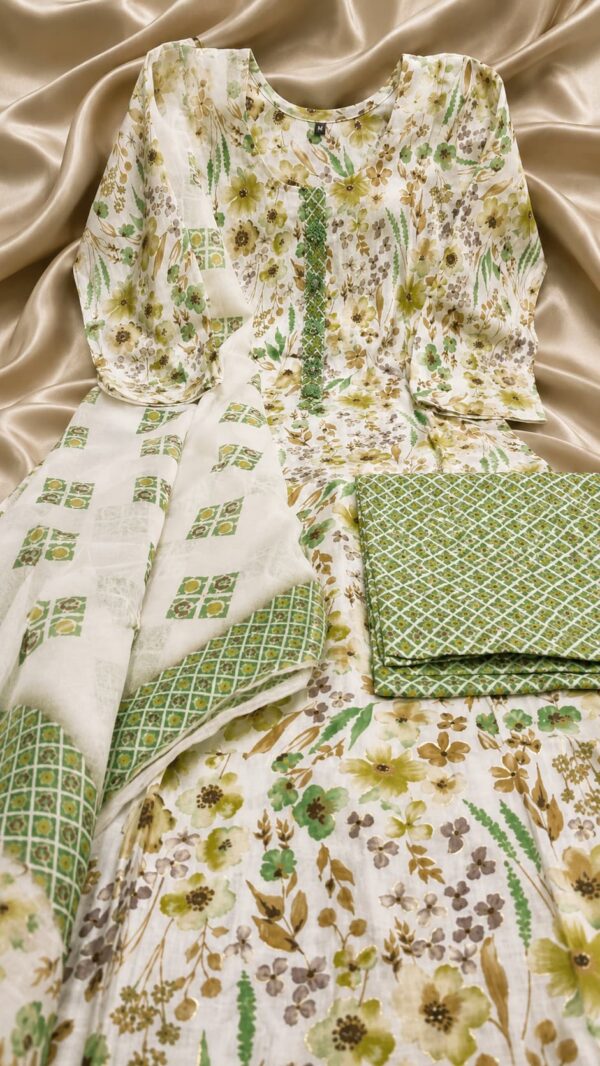 Chanderi Fabric | 3pc Ladies Suit – Design 155 | Stitched | Kohinoor Shop