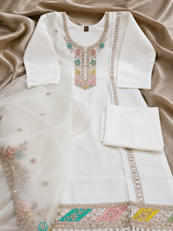 Chanderi Fabric | 3pc Ladies Suit – Design 188 | Stitched | Kohinoor Shop