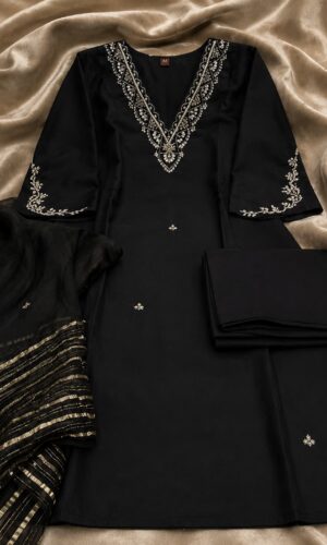 Chanderi Fabric | 3pc Ladies Suit – Design 189 | Stitched | Kohinoor Shop