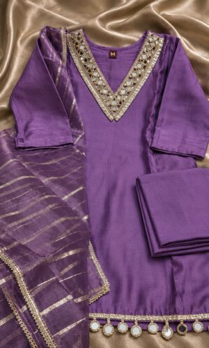 Chanderi Fabric | 3pc Ladies Suit – Design 190 | Stitched | Kohinoor Shop