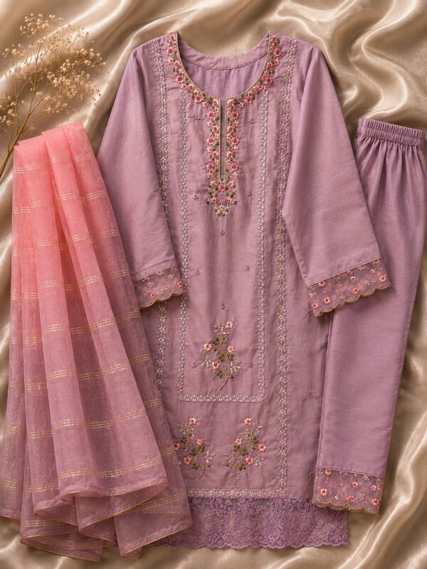 Embroidery Work Ladies Suit – Design 058 | Stitched | Kohinoor Shop