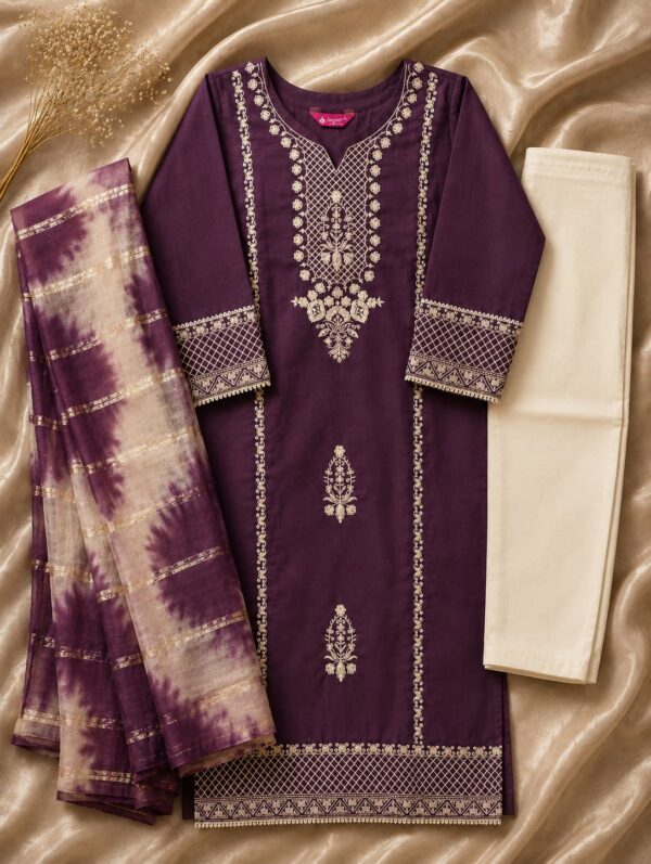 Embroidery Work Ladies Suit – Design 063 | Stitched | Kohinoor Shop