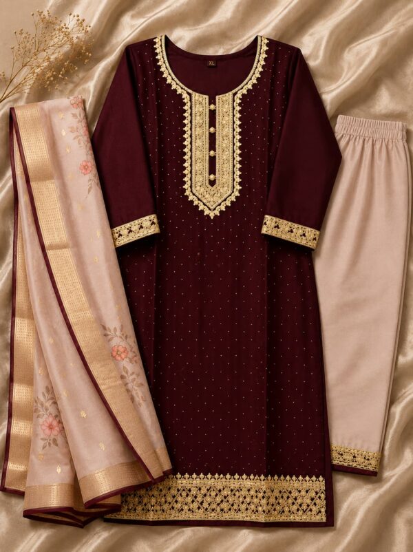 Embroidery Work Ladies Suit – Design 064 | Stitched | Kohinoor Shop