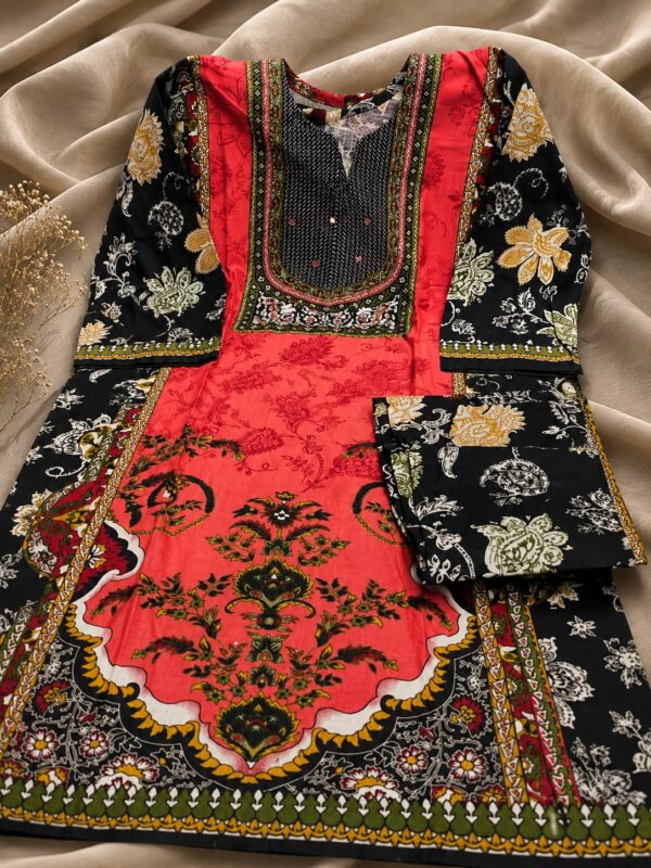 Khadi Cotton with Handwork | Top & Bottom – Design 166 | Stitched | Kohinoor Shop