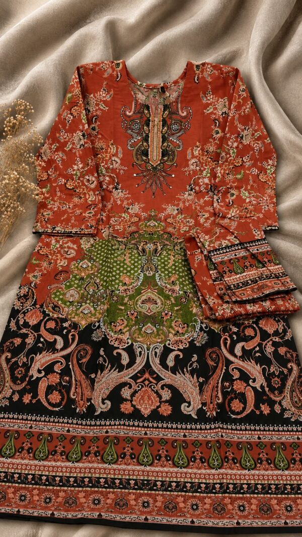 Khadi Cotton with Handwork | Top & Bottom – Design 167 | Stitched | Kohinoor Shop